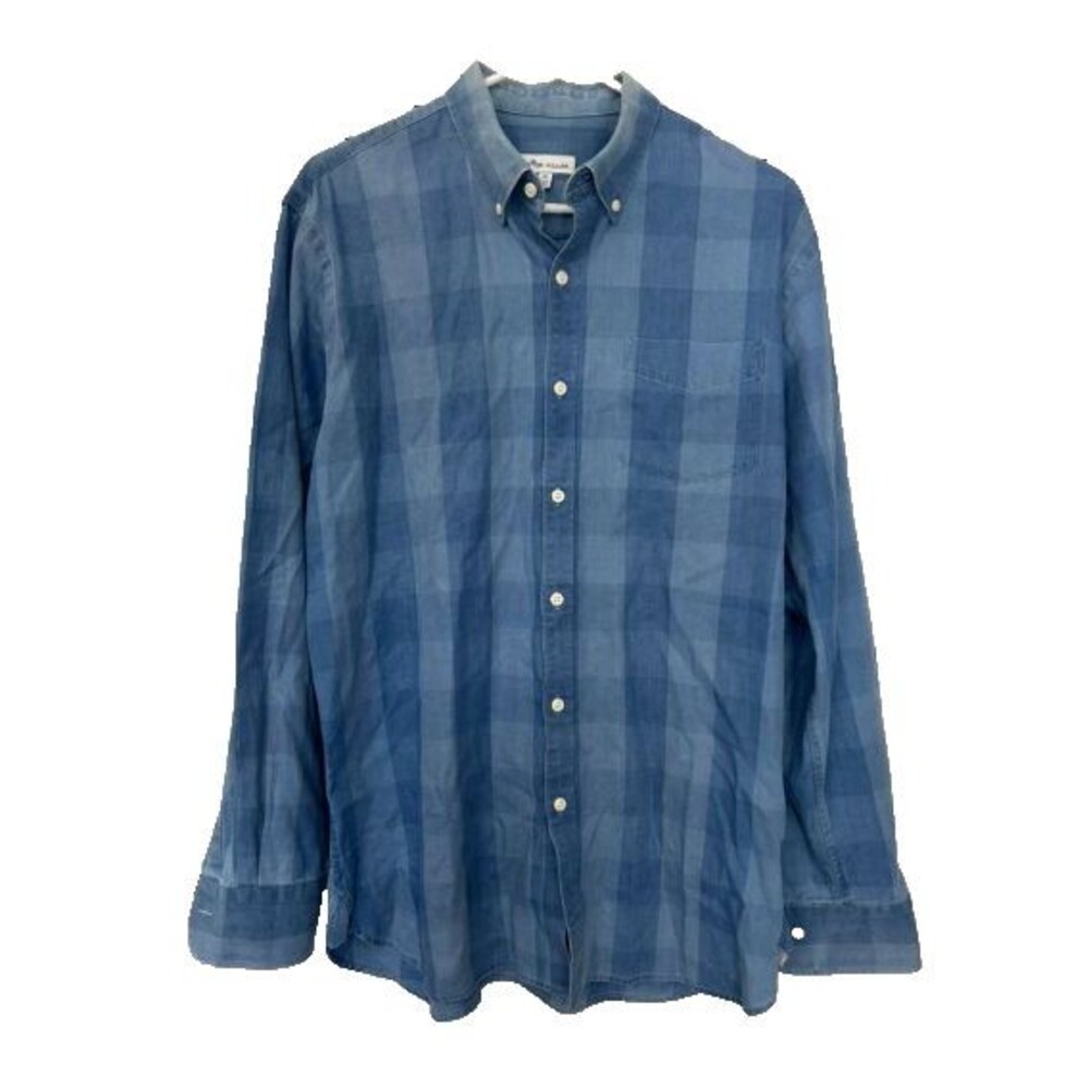 Peter Millar Denim Button Down Shirt Seaside Men's Medium Blue Long Sleeve - Picture 5 of 6